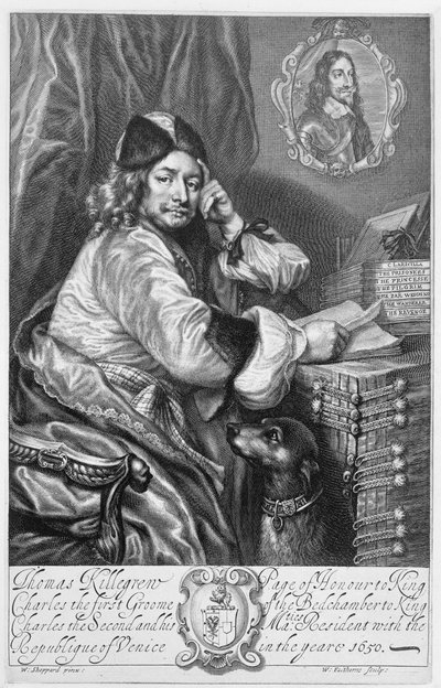 Portrait of Thomas Killigrew, Restoration Playwright, Frontispiece to His Works, Engraved by William Faithorne, 1664 by William Ludlow Sheppard